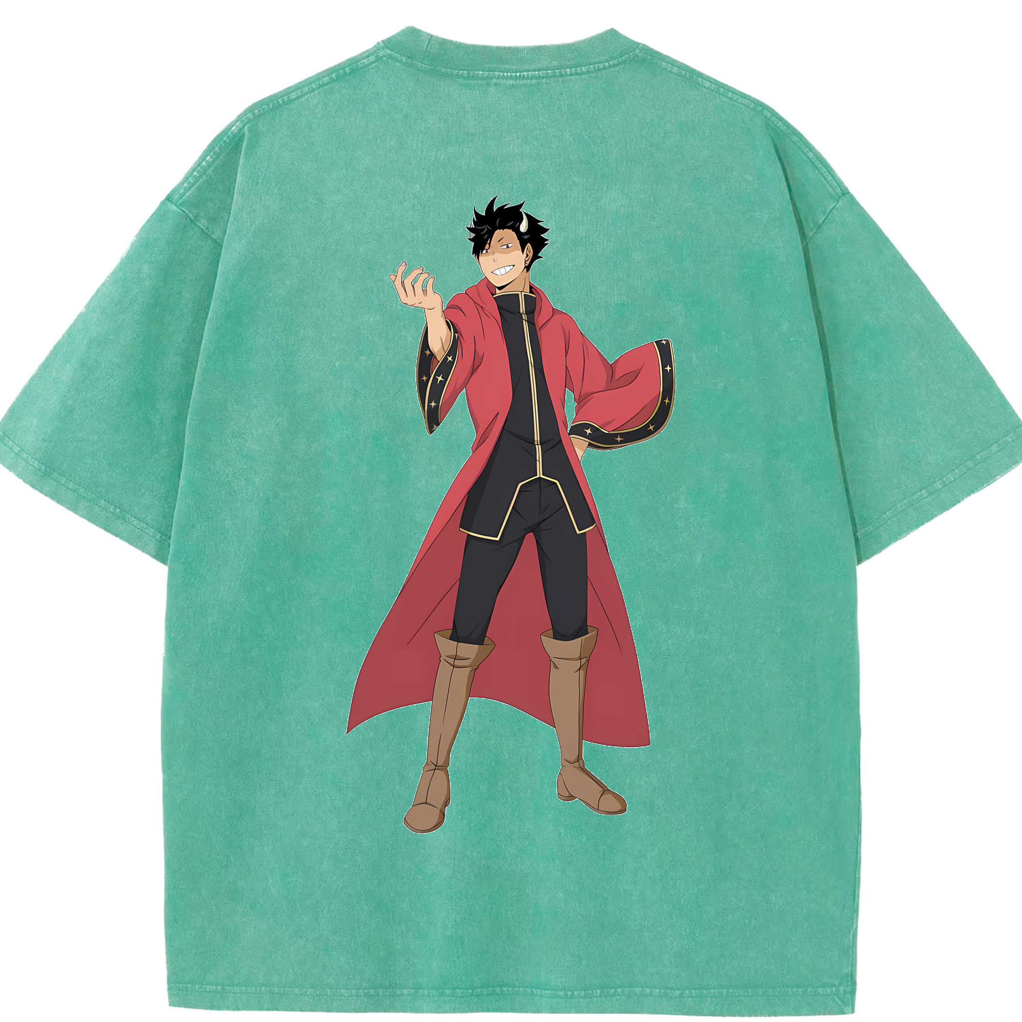 （画像用） ハイキュー!! Haikyu!! 綿100% ヴィンテージ風 半袖Tシャツ（背面プリント）